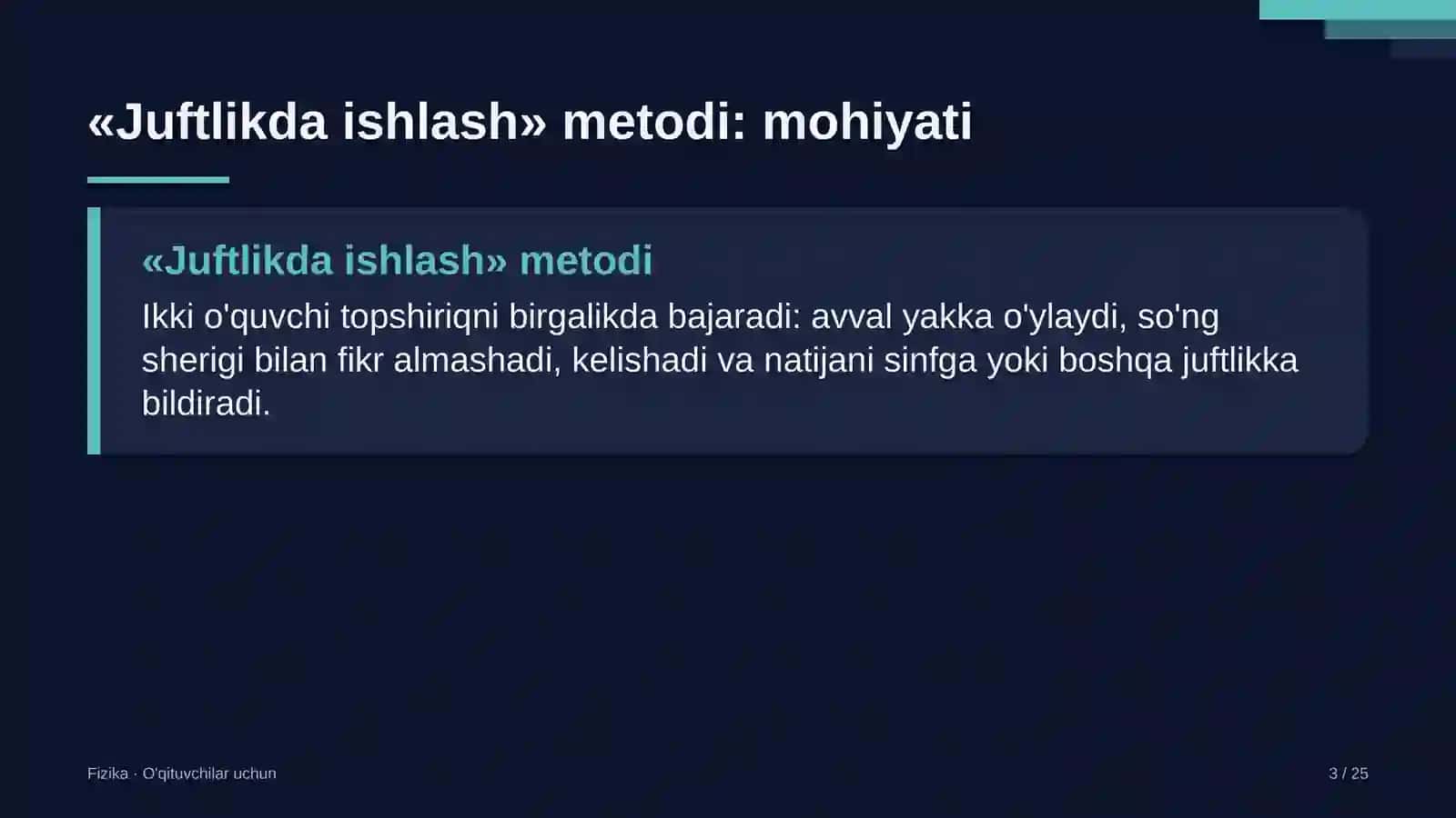 fizika darslarida juftlikda ishlash metodidan foydalanish 4111 3