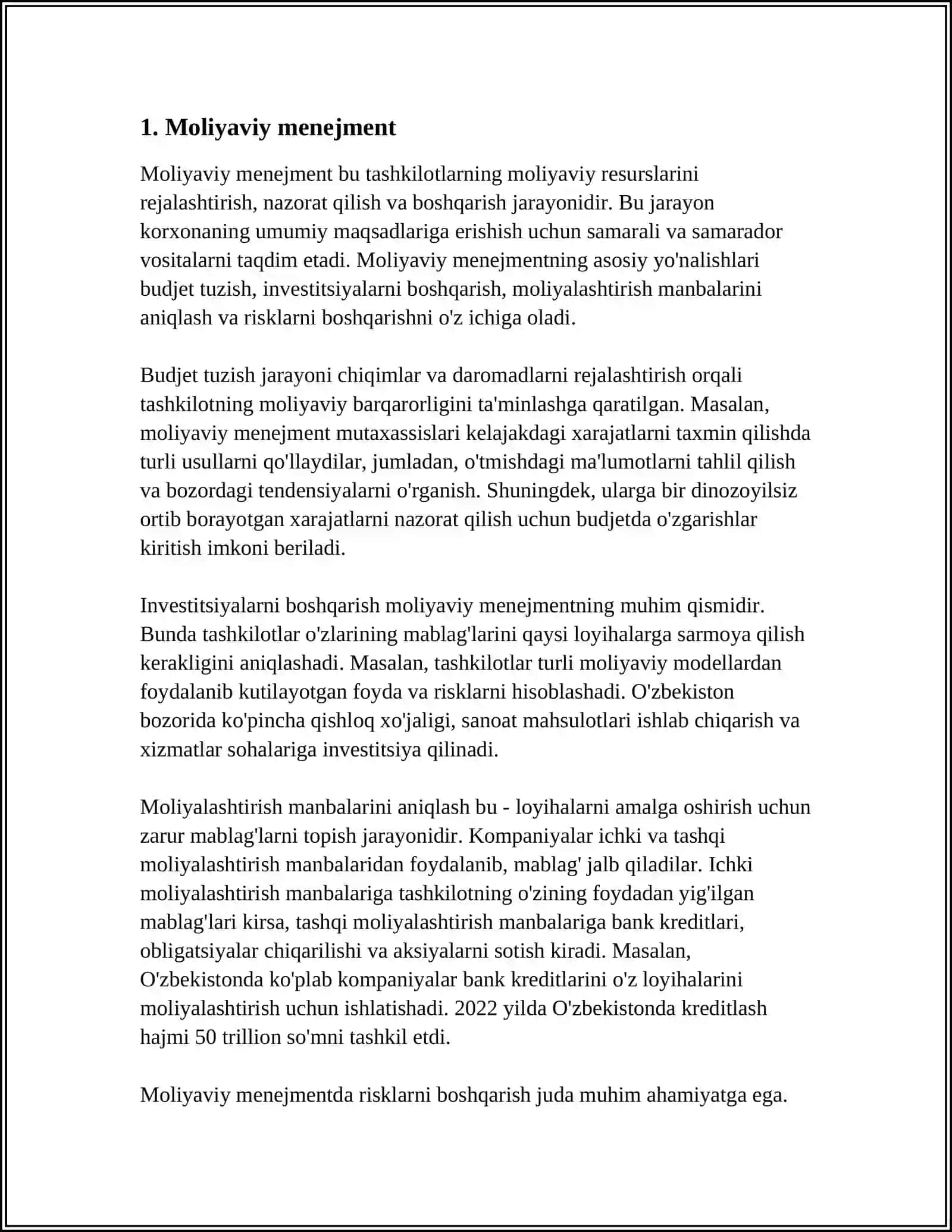 Moliyaviy menejment 3