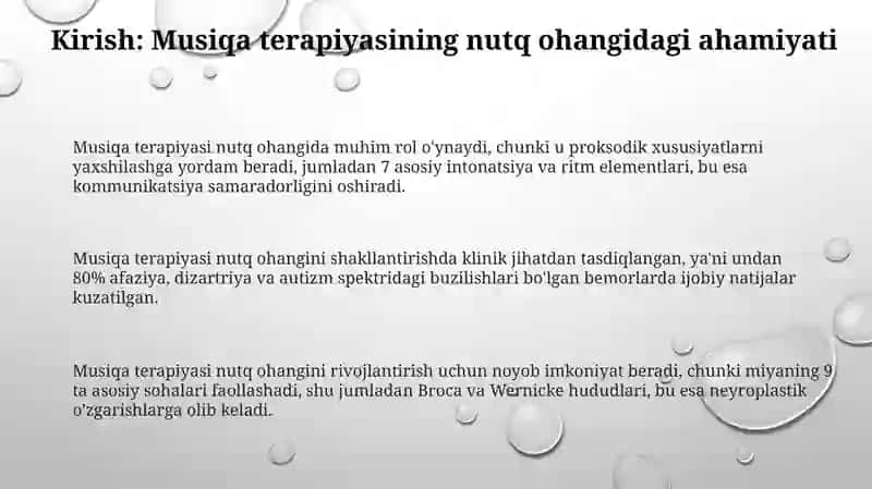 Nutqiyohangdorliknishakllantirishmusiqa terapiyasi 3
