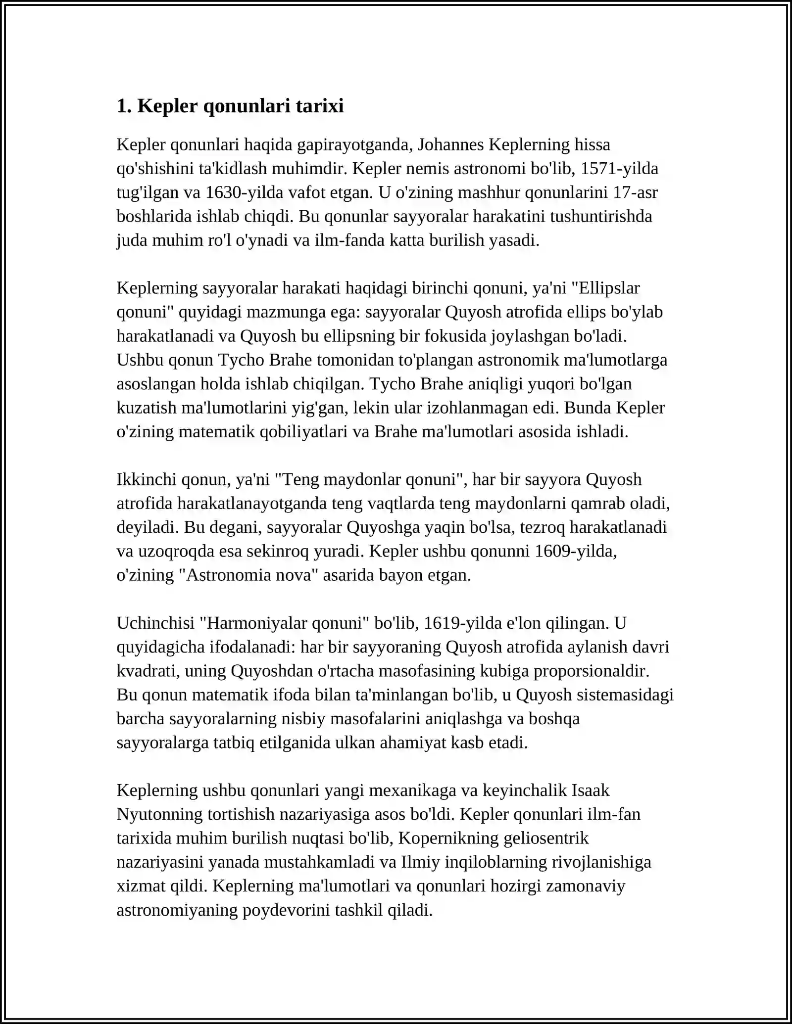 KEPLER QONUNLARI 3