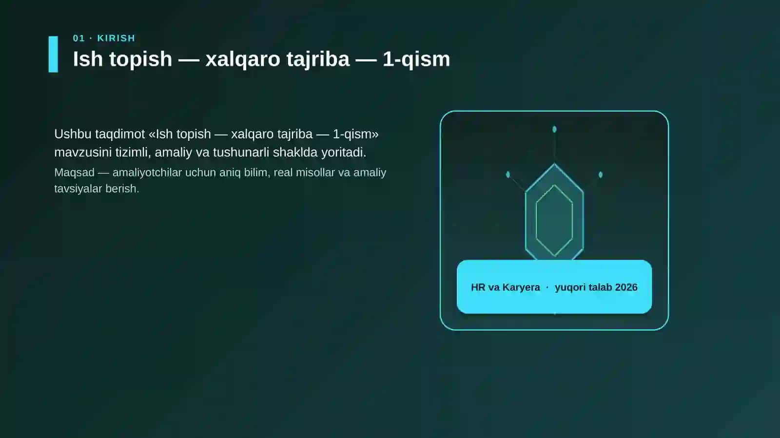 Ish topish — xalqaro tajriba — 1-qism 3