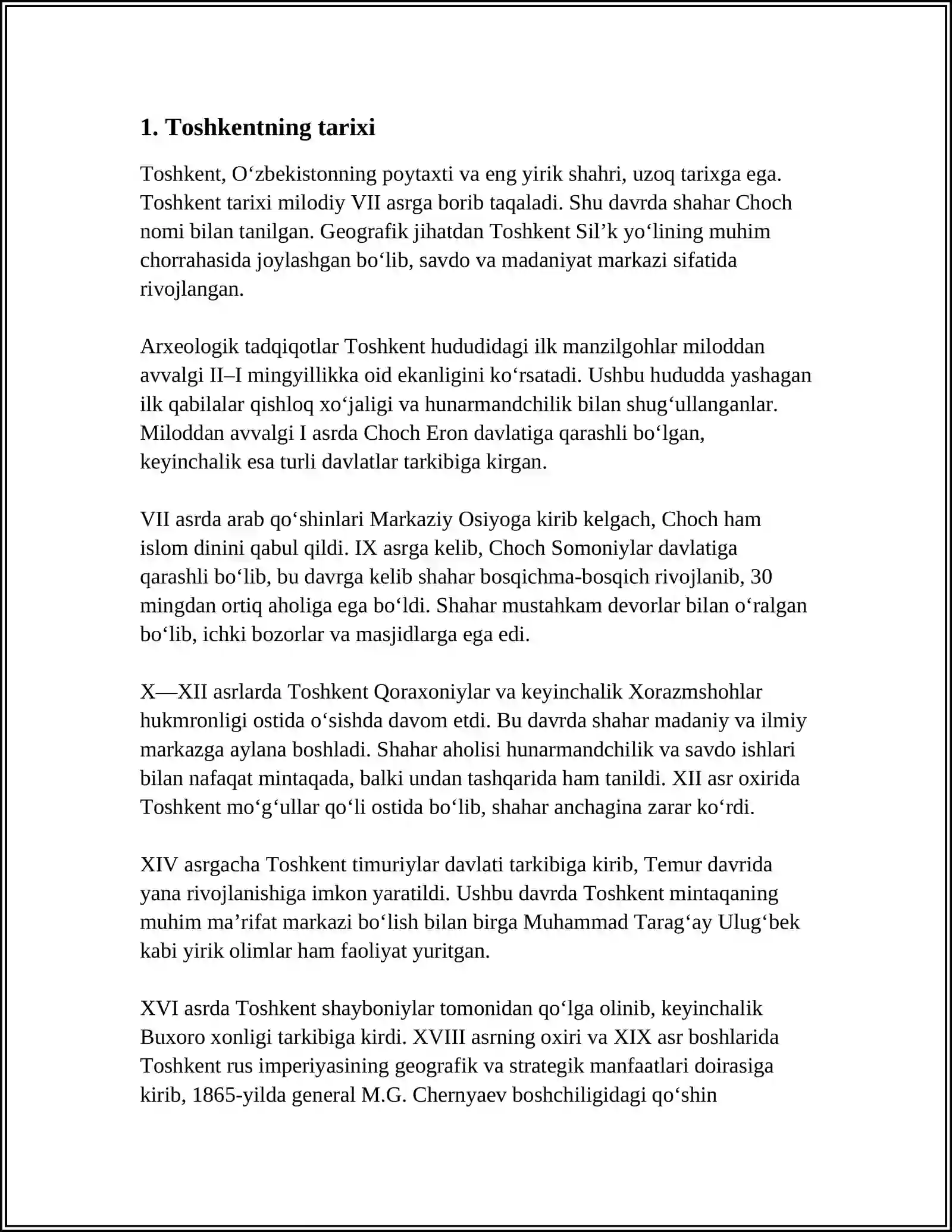 Toshkentning Tarixi 3