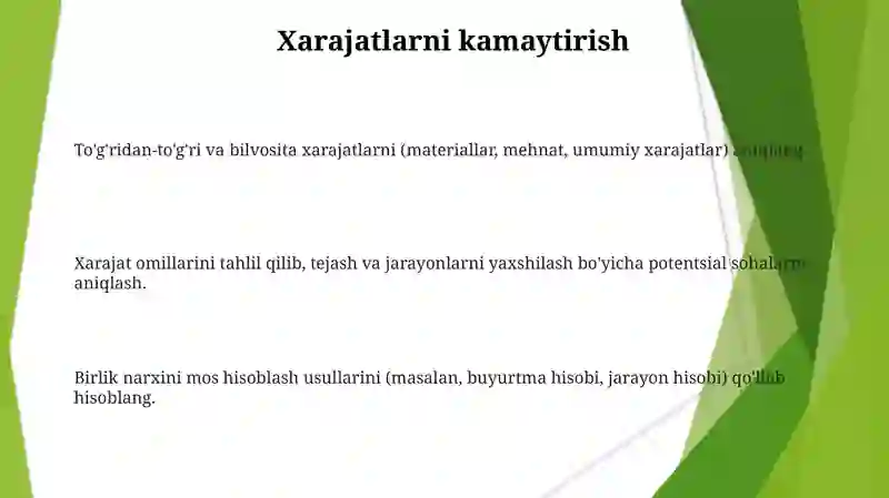 Mahsulot, ish va xizmatlar tannarxini кalkulyatsiyasi asoslari 3