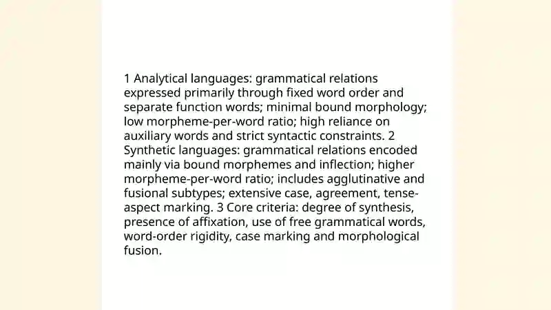 Morphological typology: Analytical and Synthatic language types 3