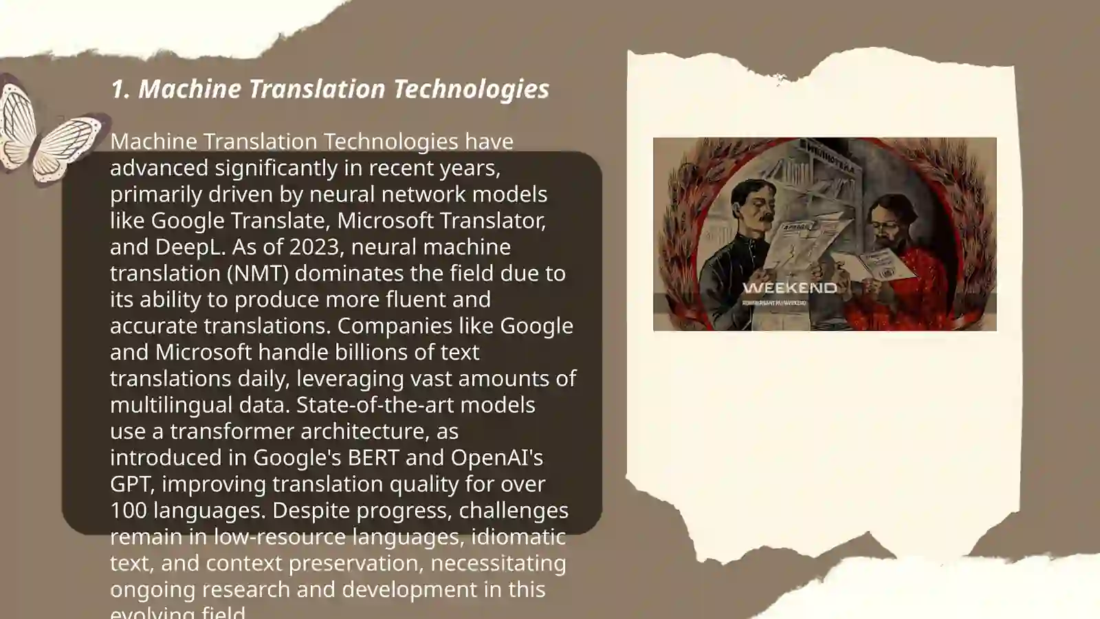 Machine Translation Technologies 3