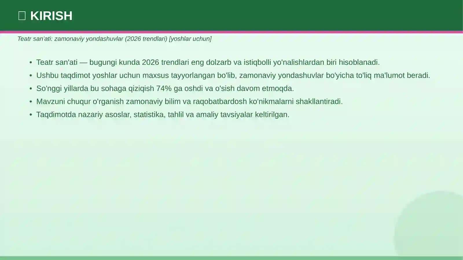 TEATR SAN'ATI: Zamonaviy yondashuvlar - 2026 4