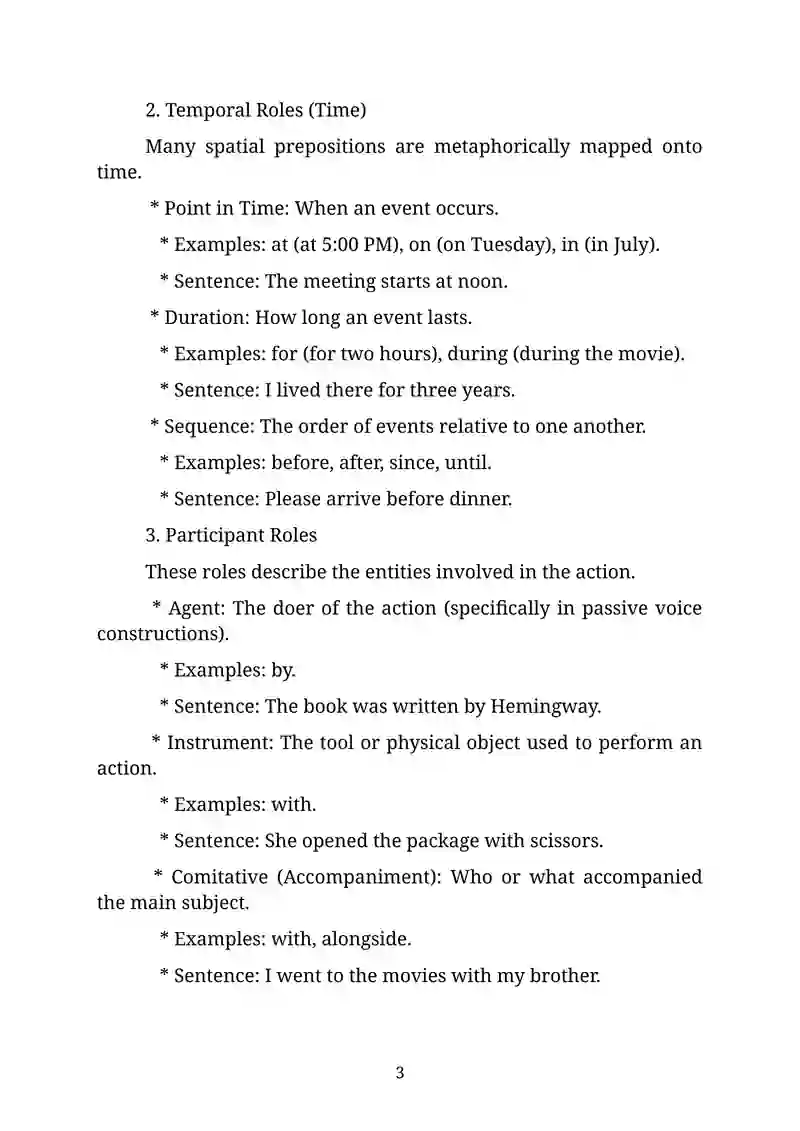 Prepositions and their semantic roles 3