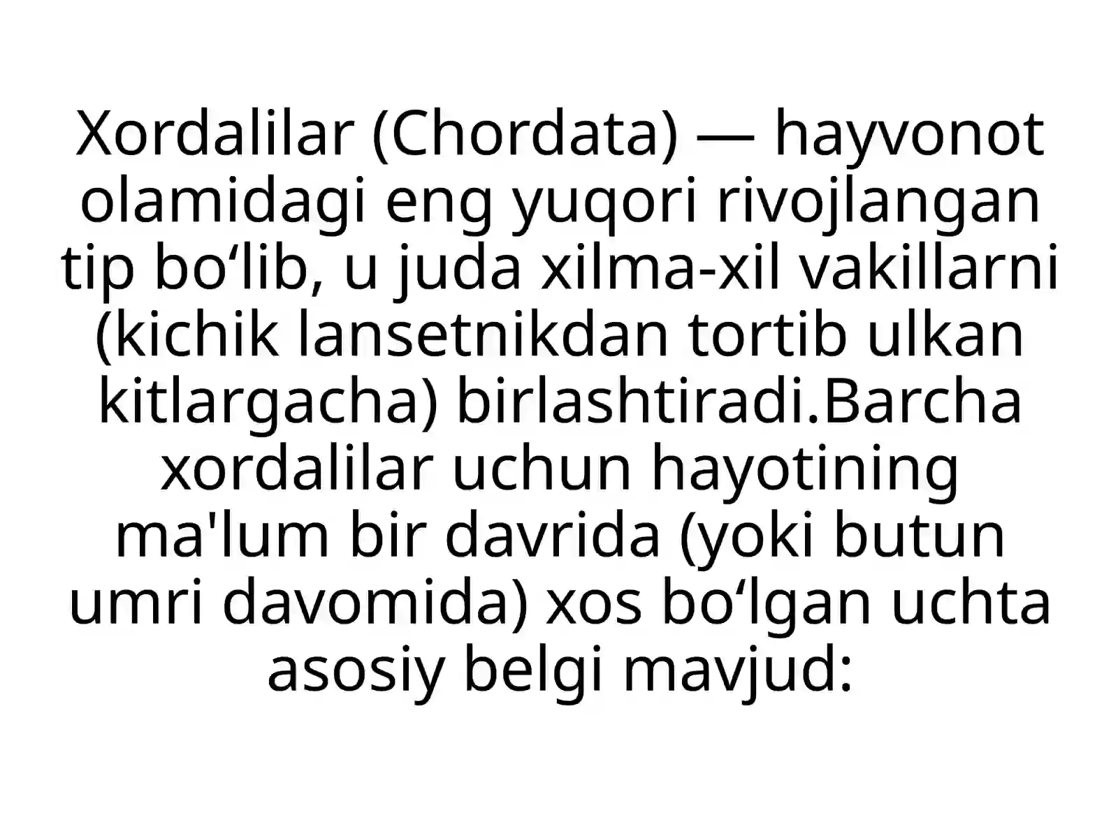 Xordalilar Turi (Chordata) 3