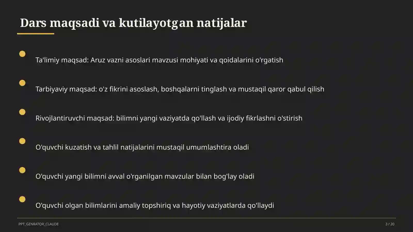Aruz vazni asoslari (9-sinf) 3