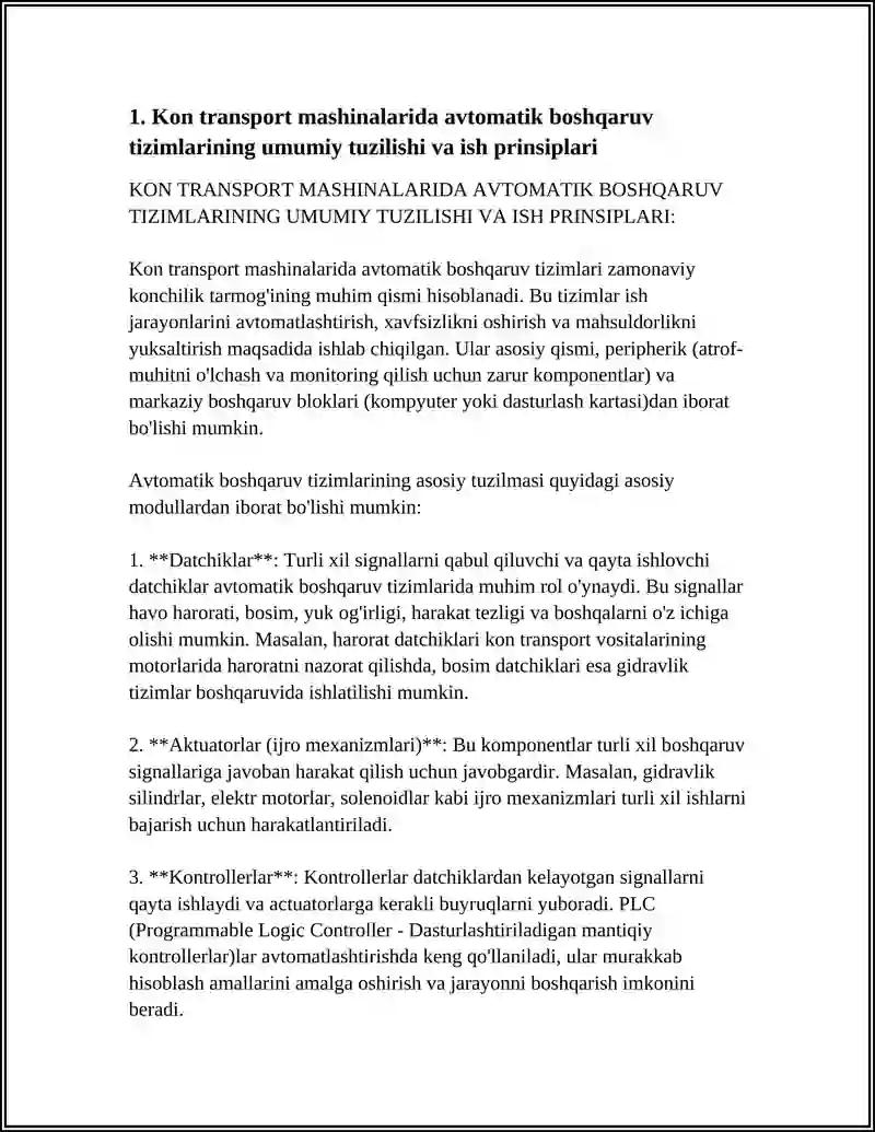 KON TRANSPORT MASHINALARIDA AVTOMATIK BOSHQARUV TIZIMLARI 3