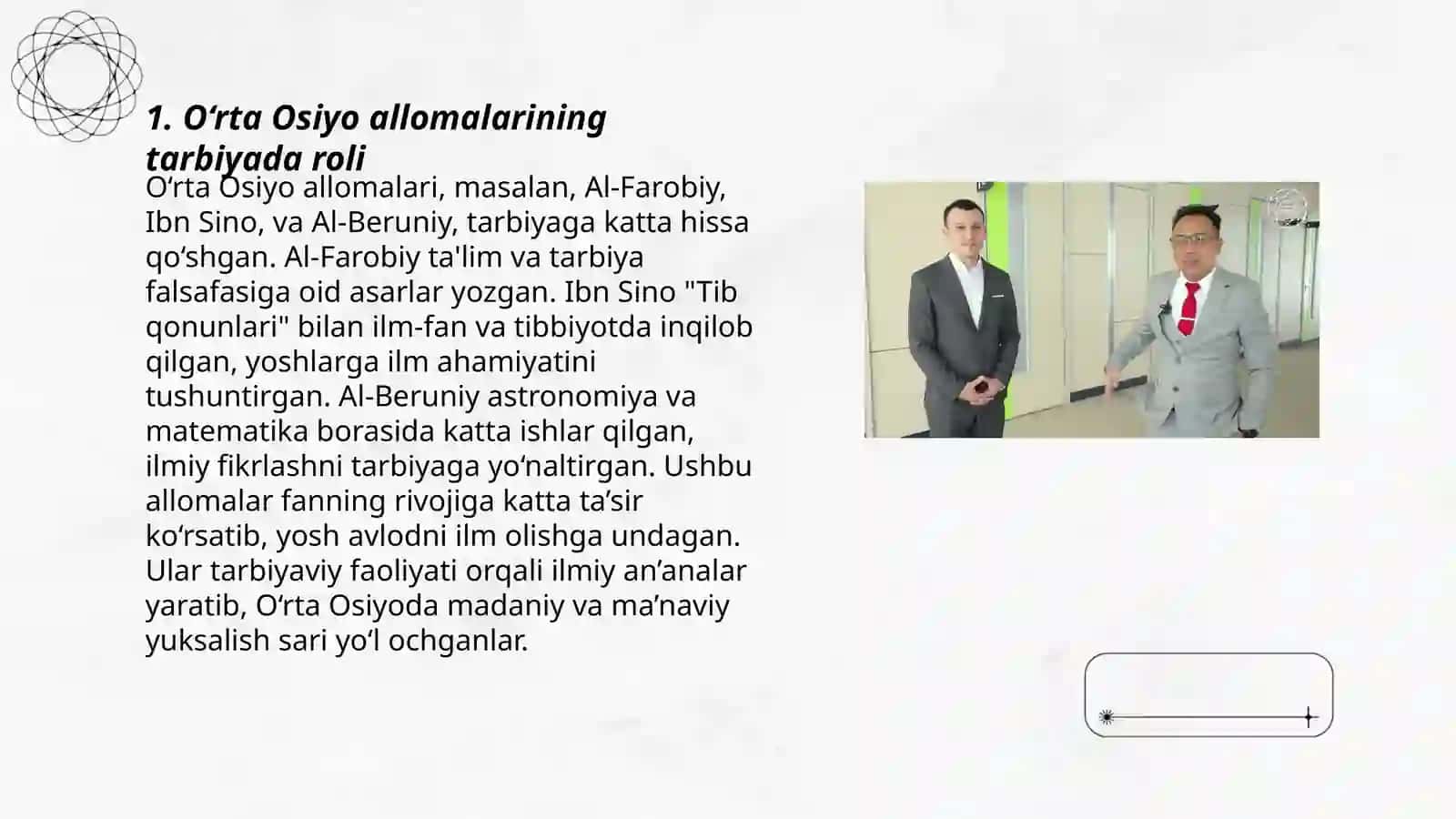 Yuksak manaviyatli yoshlarni tarbiyalashda o‘rta Osiyo allomalari ilmiy merosining o‘rni 3