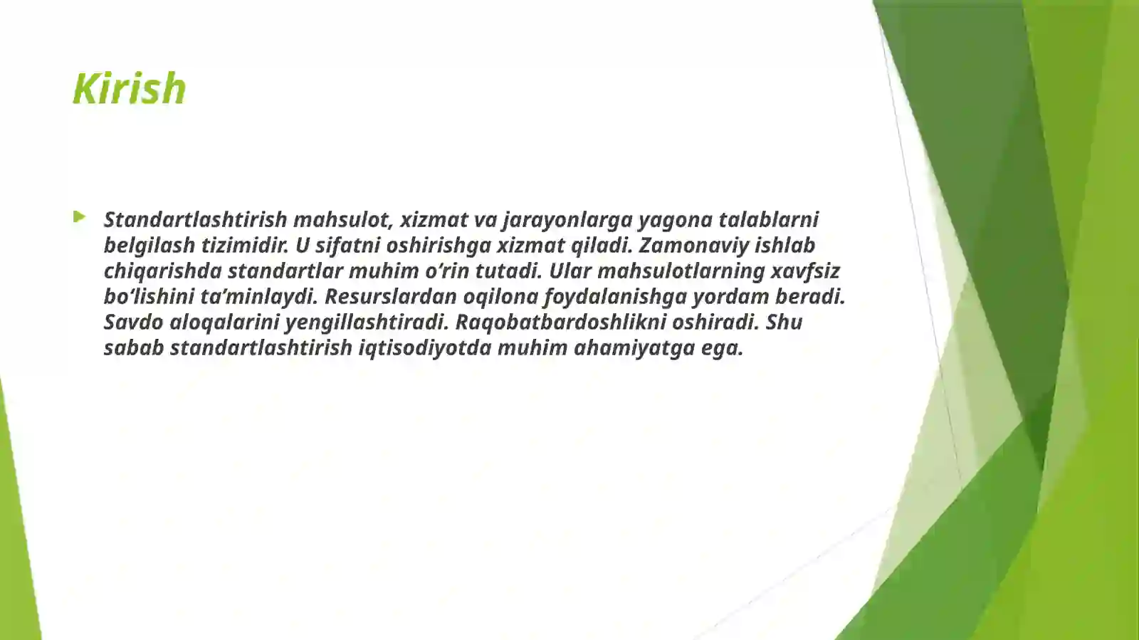 Standartlashtirish usullarini o‘rganish 3
