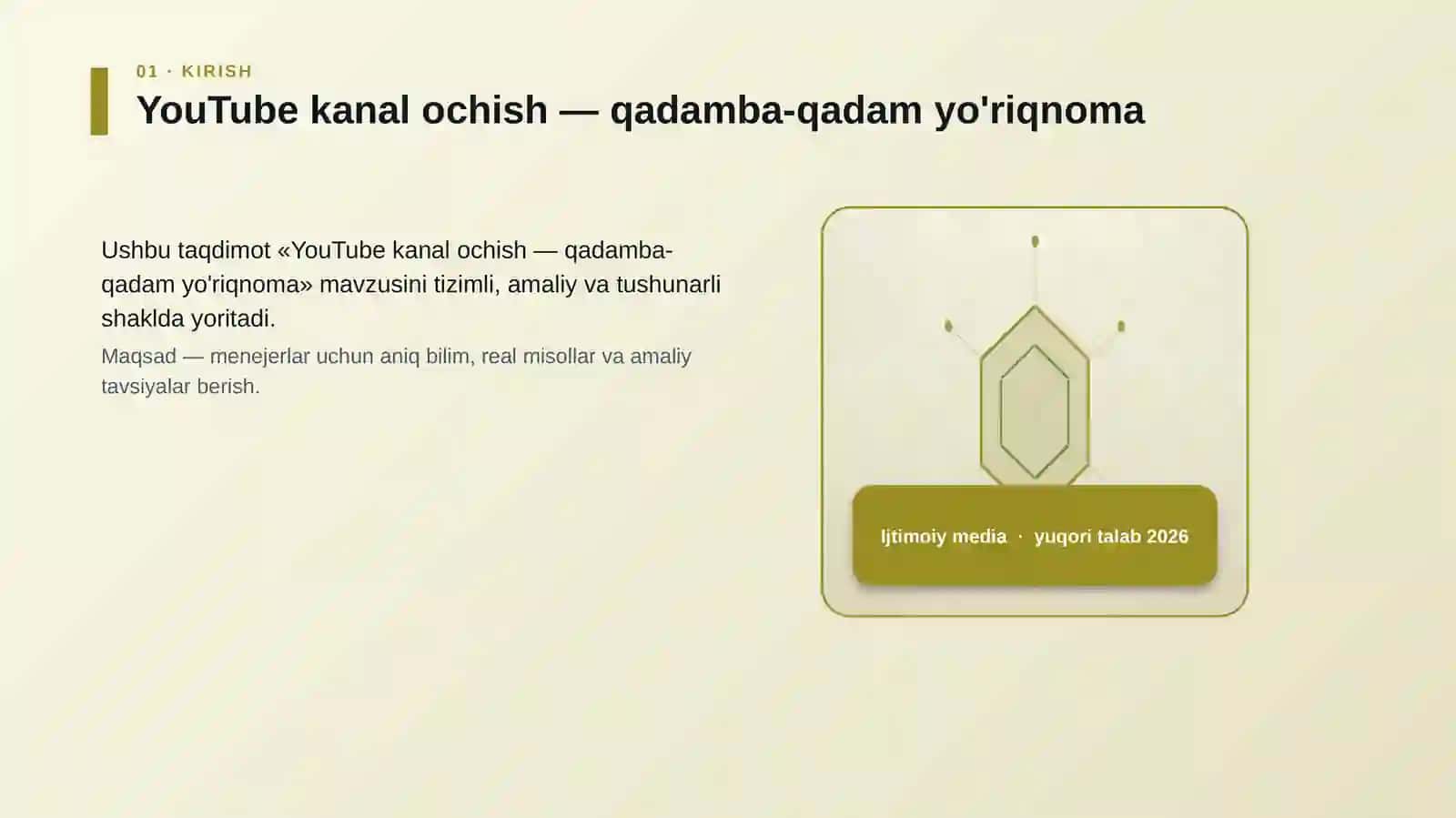 YouTube kanal ochish — qadamba-qadam yo'riqnoma 3