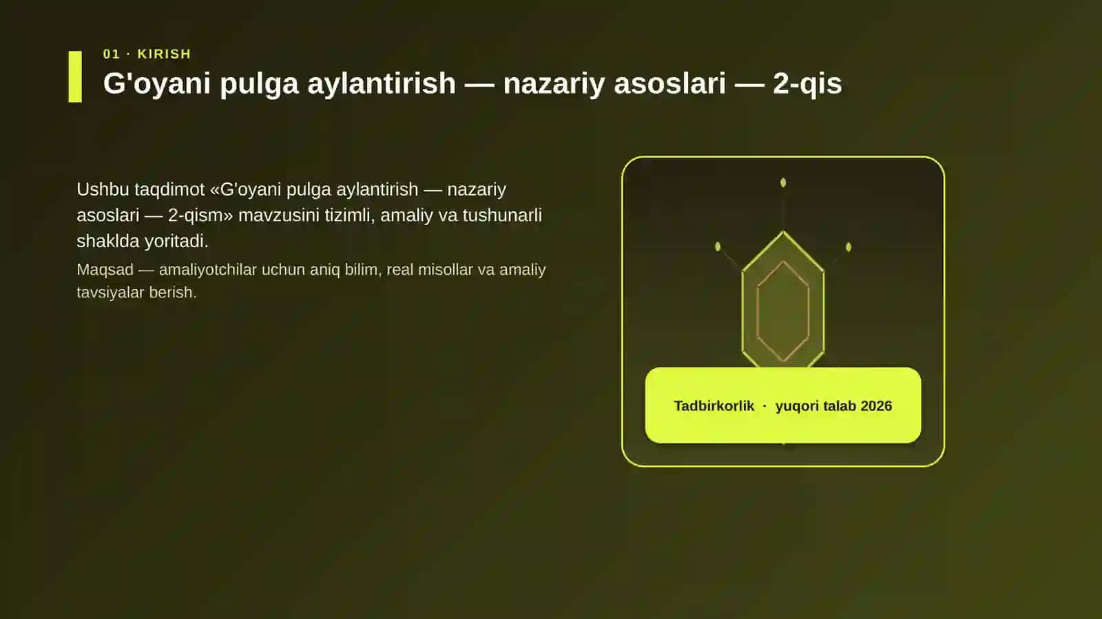 G'oyani pulga aylantirish — nazariy asoslari — 2-qism 3