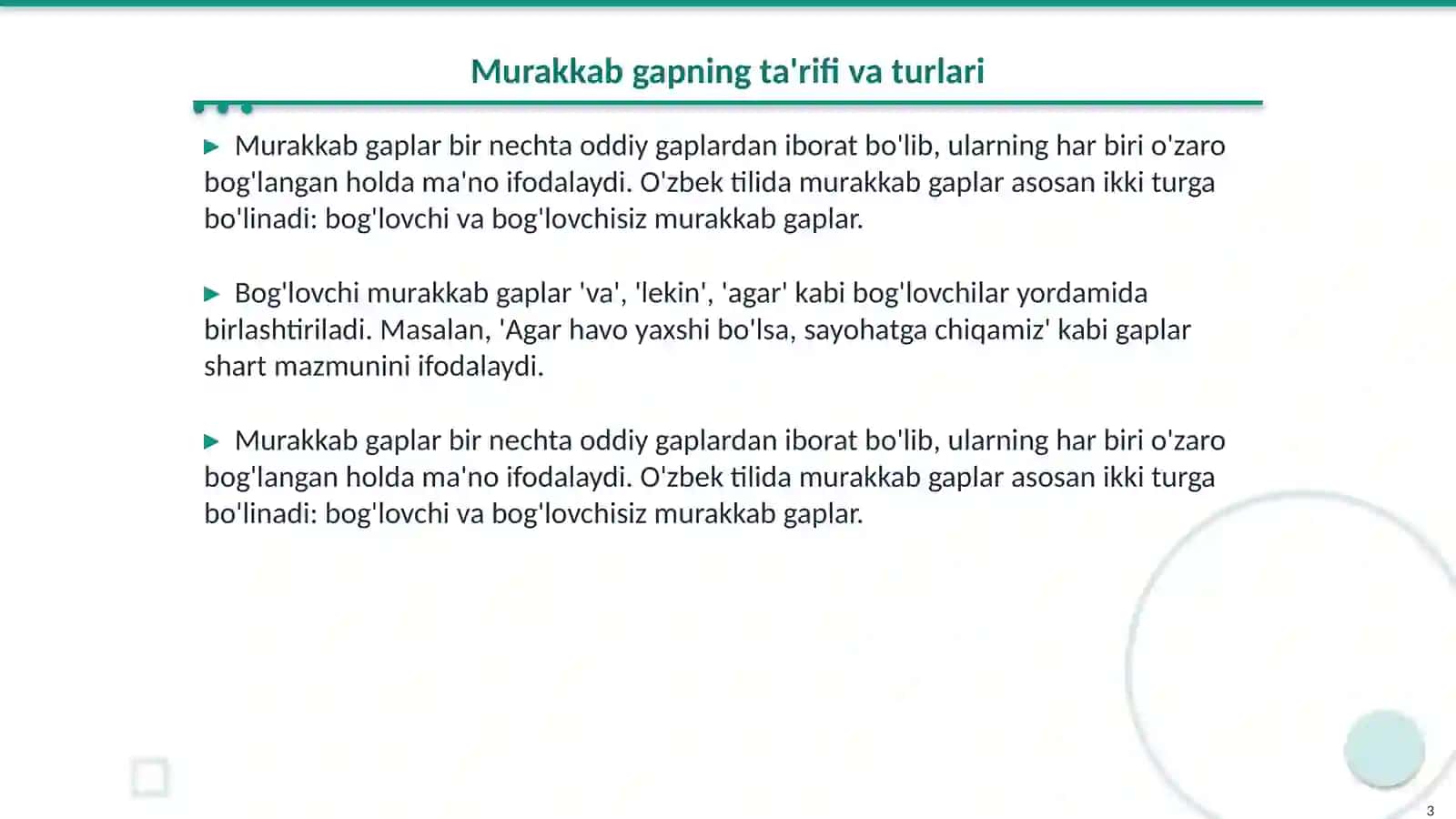 Murakkab gapda shart mazmunining ifodalanishi 3