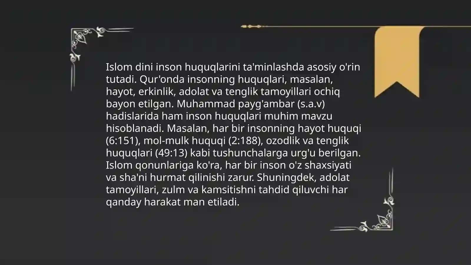 Islomda inson huquqlari himoyasi, ijtimoiy tenglik,adolat va tolerantlik 3