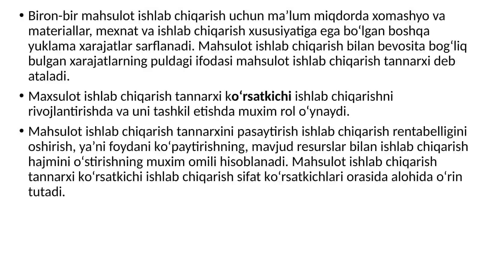Ishlab chiqarish xarajatlari va ularning turlari 3