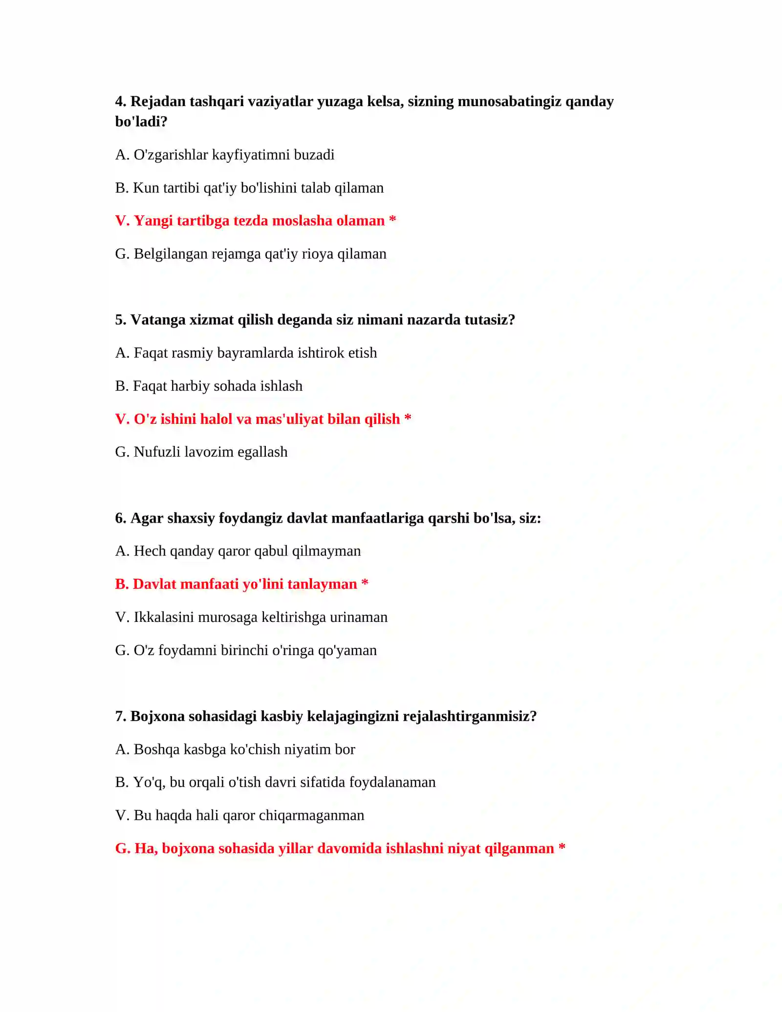 Yangi bojxona test savollari 3