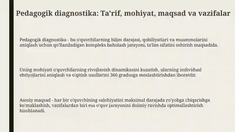 Pedagogik diagnostika 3