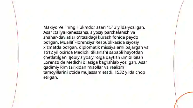 Makiyo Vellining "Hukmdor" asari 3