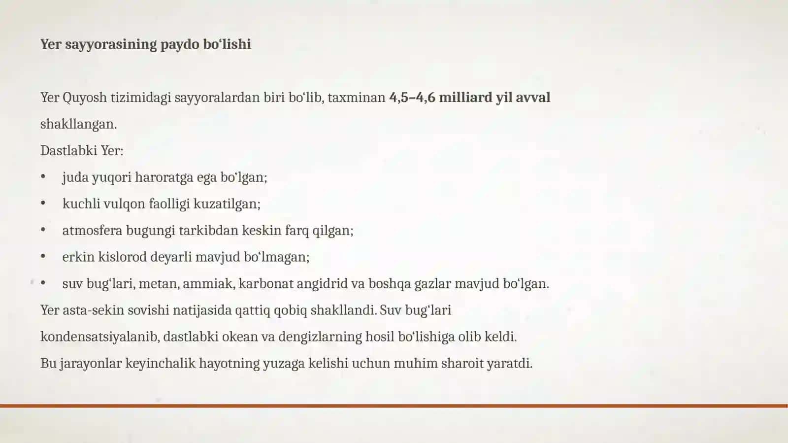 YERDA HAYOTNING PAYDO BO‘LISHI HAMDA RIVOJLANISHI 3