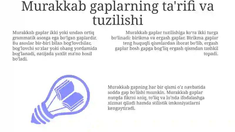 Murakkab qo'shma gaplar va ularning nutqiy ko'rinishlari 3