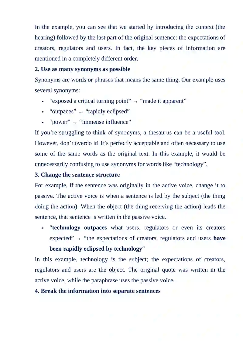Paraphrasing 3