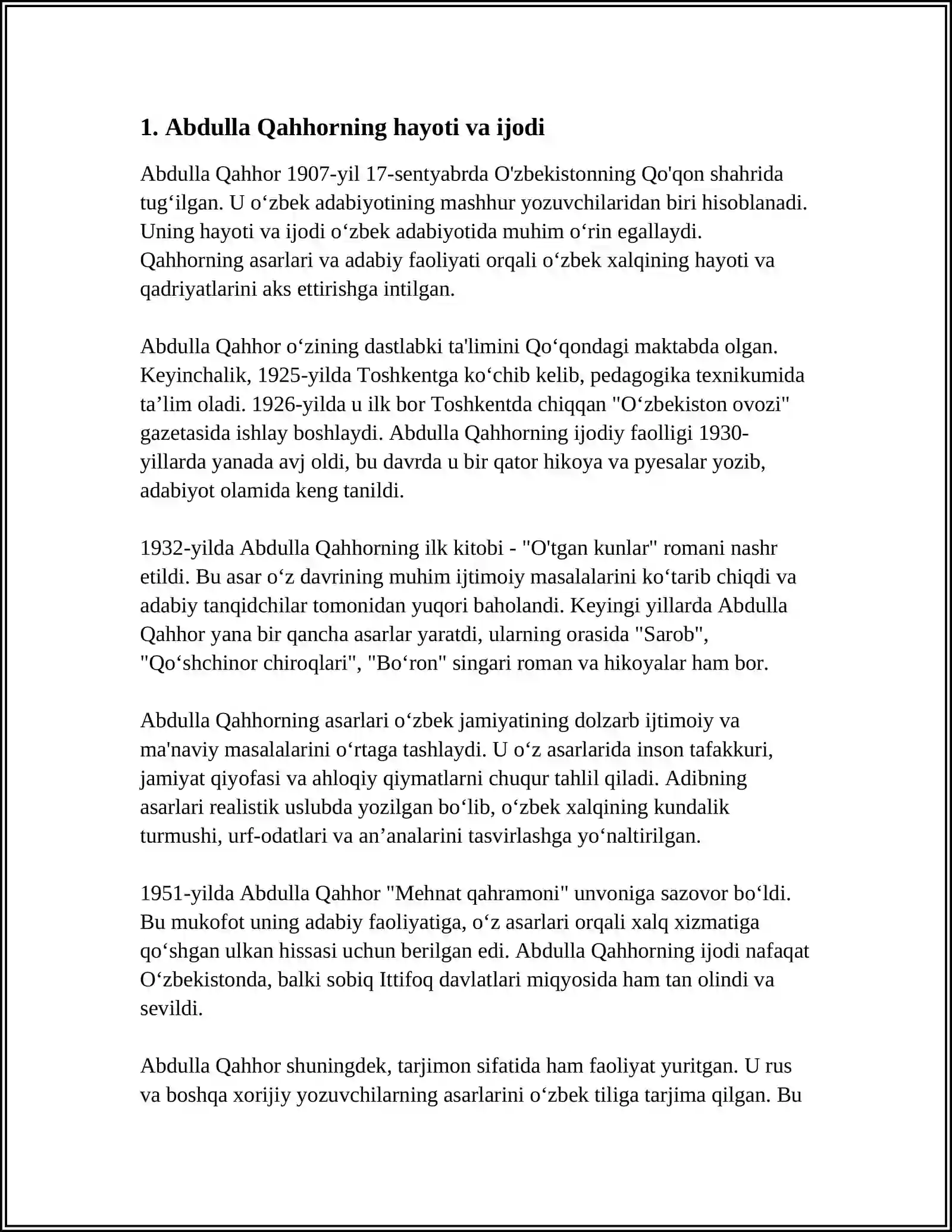 ABDULLA QAHHOR VA ADABIY TANQIDCHILIK 3