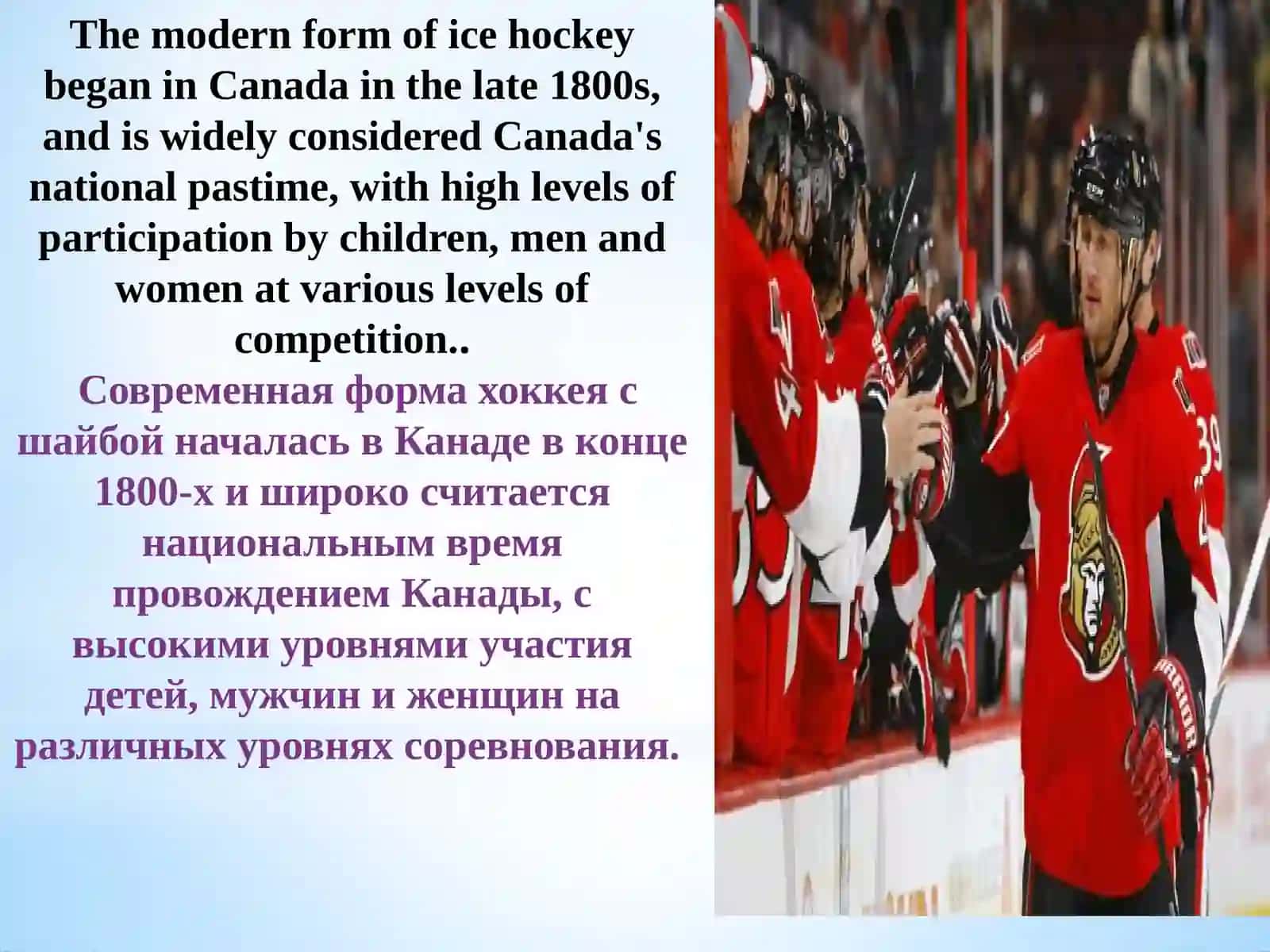 11-sinf Ingliz tili fanidan Sports in Canada dars taqdimoti 3