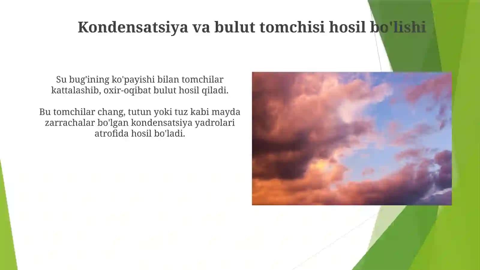 Bulutlar hosil bolshining fizik -metralogik jarayonlari 3
