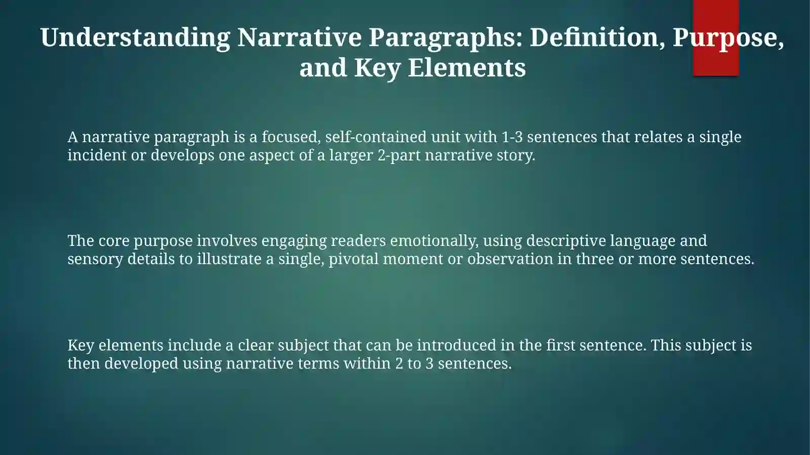 Narrative paragraphs 3