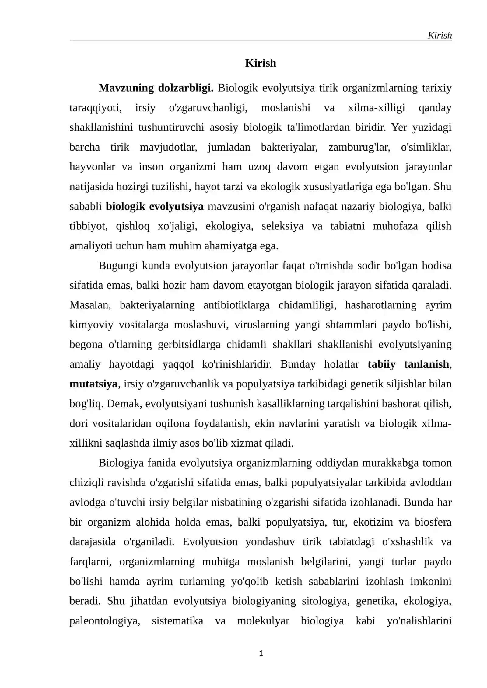 Biologik evolyutsiya 3