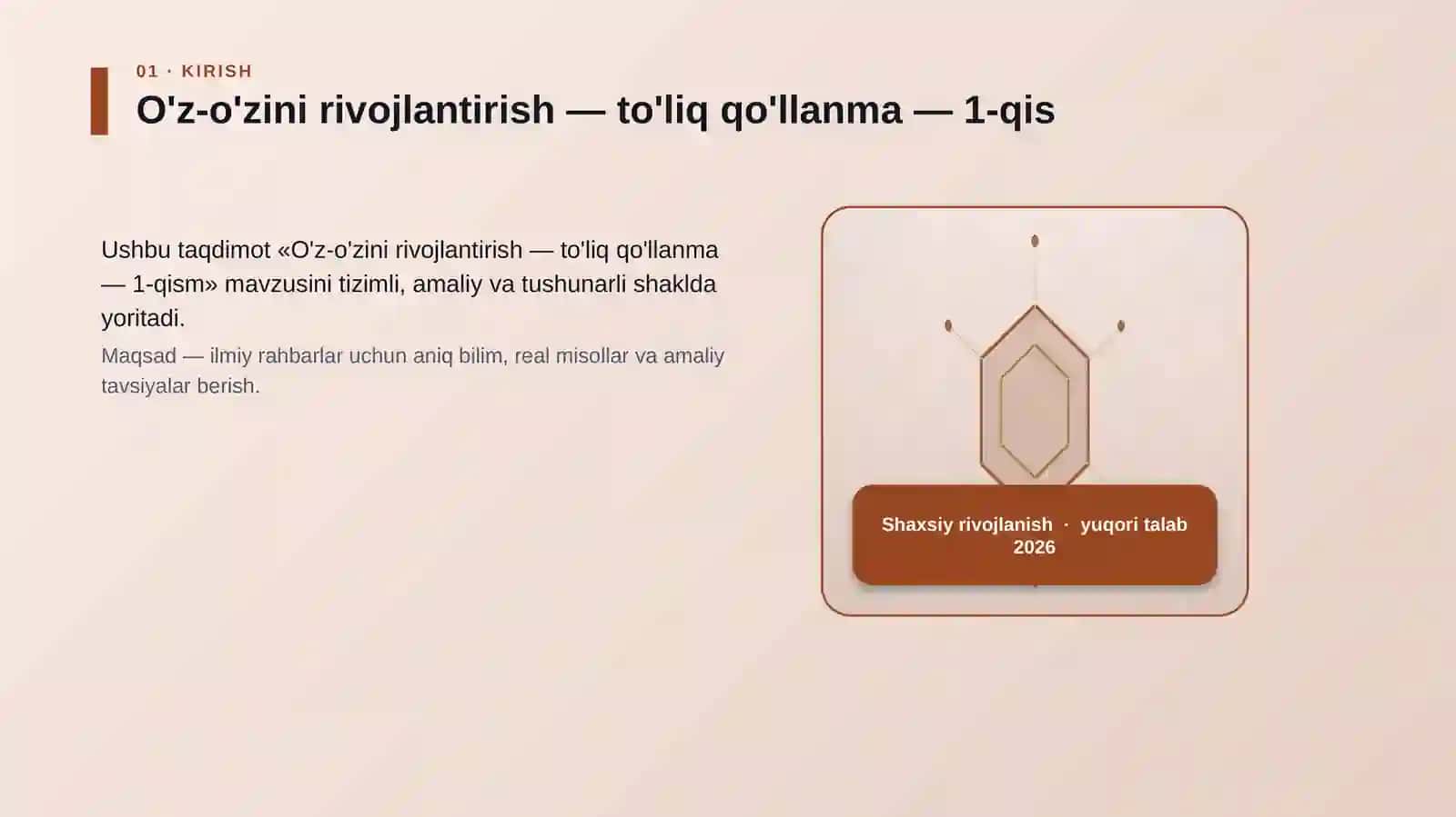 O'z-o'zini rivojlantirish — to'liq qo'llanma — 1-qism 3
