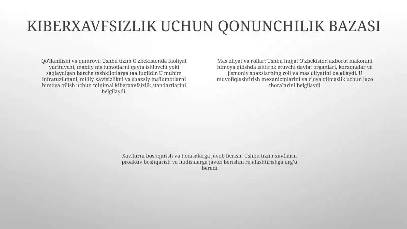 Davlatning Axborot Sohasidagi Xavfsizlikka Taxdidlarga Qarshi Chora Tadbirlari 3
