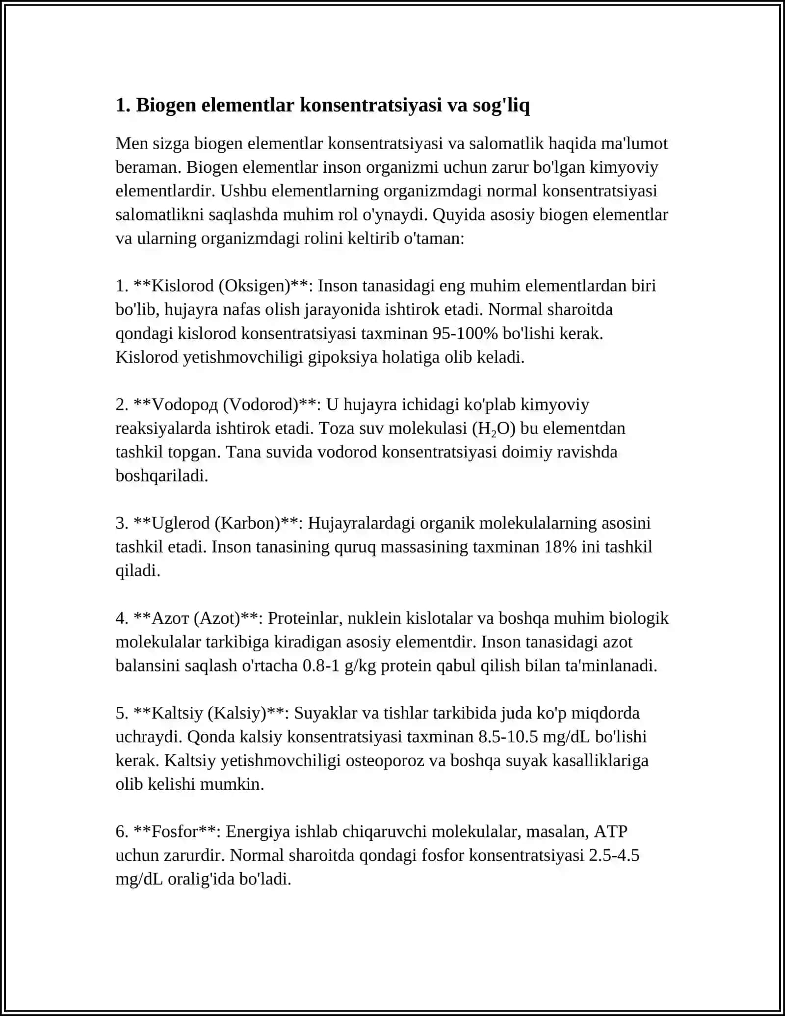 BIOGEN ELEMENTLAR KONSENTRATSIYASI OʻZGARISHI BILAN BOGʻLIQ ENDEMIK VA KASB KASALLIGLARI 3