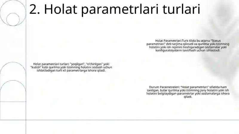Holat Parametrlari 3