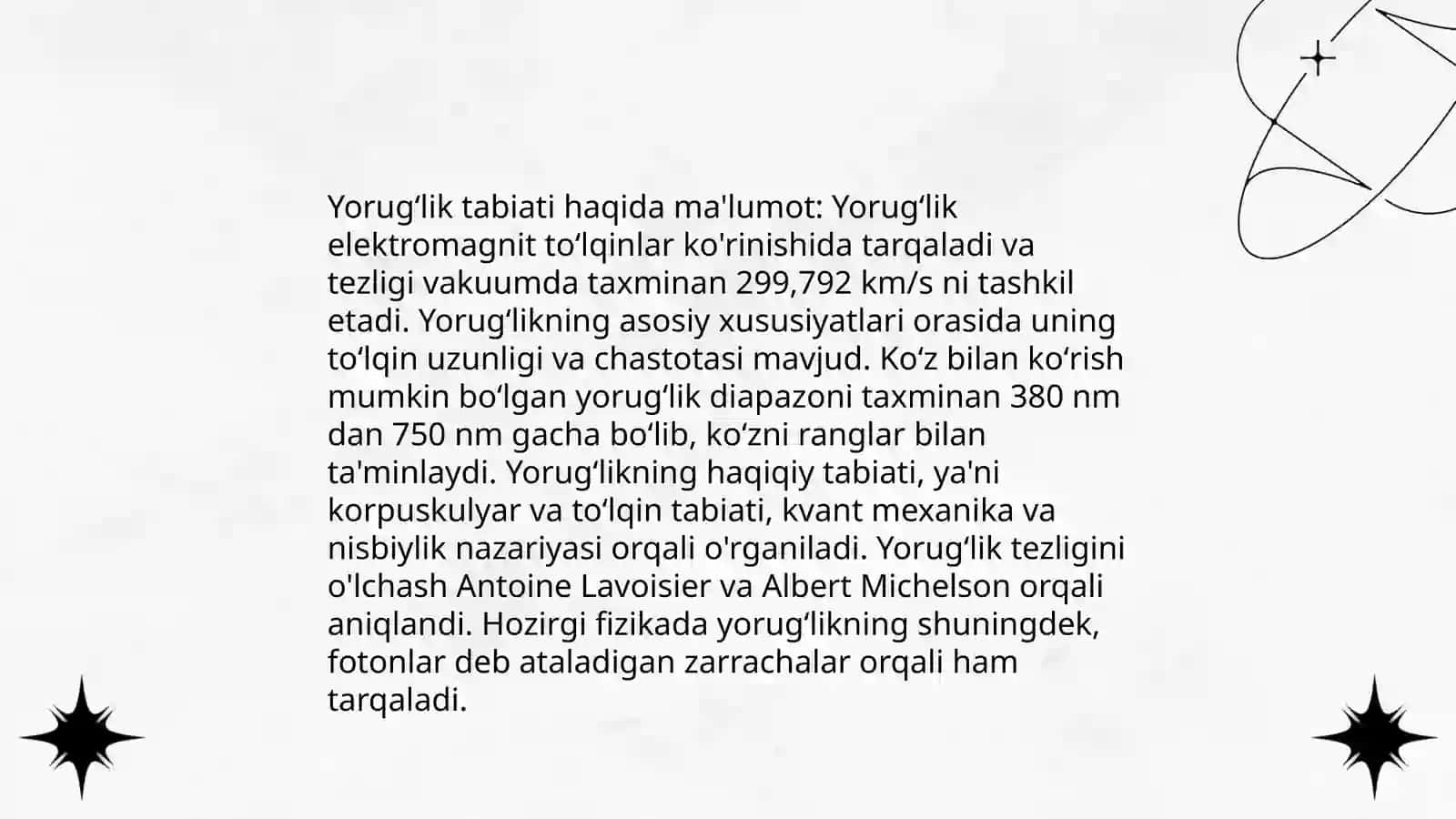 Yorugʻlikning tabiati va xossalari, linzalar va linzalarda tasvirlarning hosil boʻlishi 3