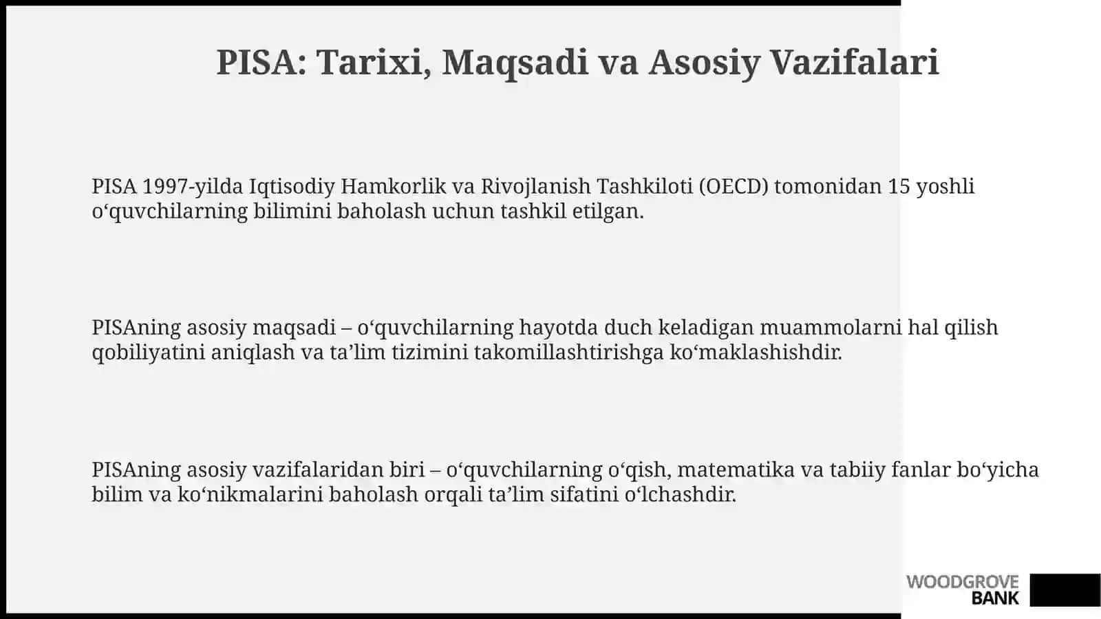 PISA tadqiqoti haqida umumiy maʼlumot 3