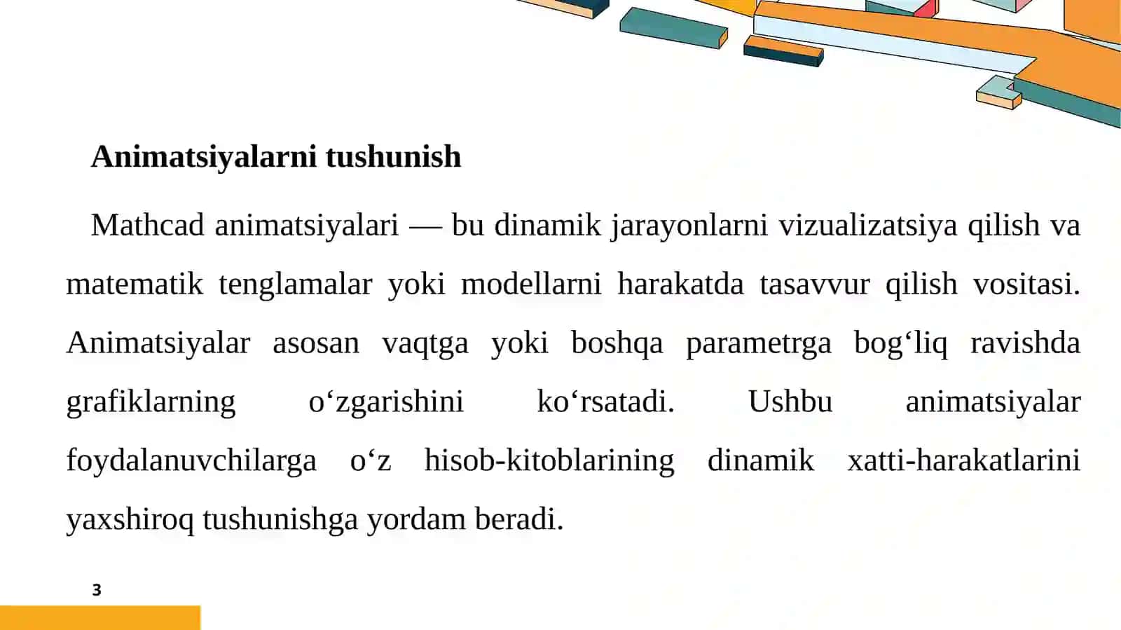 Mirzayeva Zarina Mathcadda animatsiyalarning kengaytirilgan usullari 3