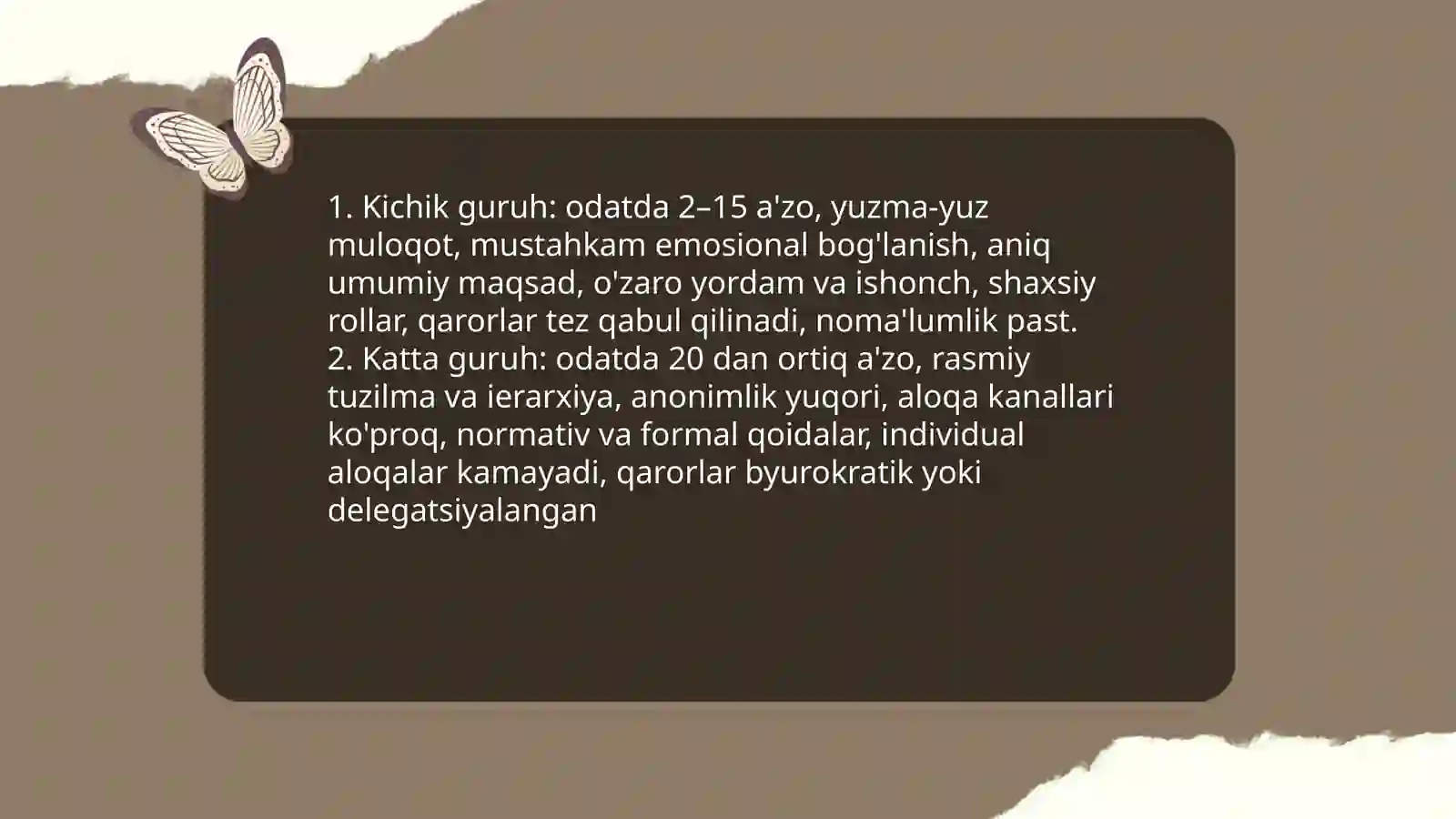 Katta va kichik guruhlar psixologiyasi 3