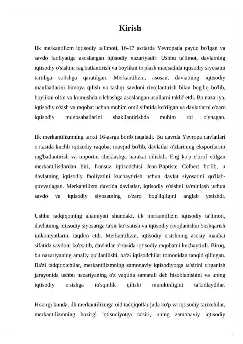 Ilk Merkantilizm IQTISODIY TA'LI,OTNING MOHIYATI VA AHAMIYATI 3