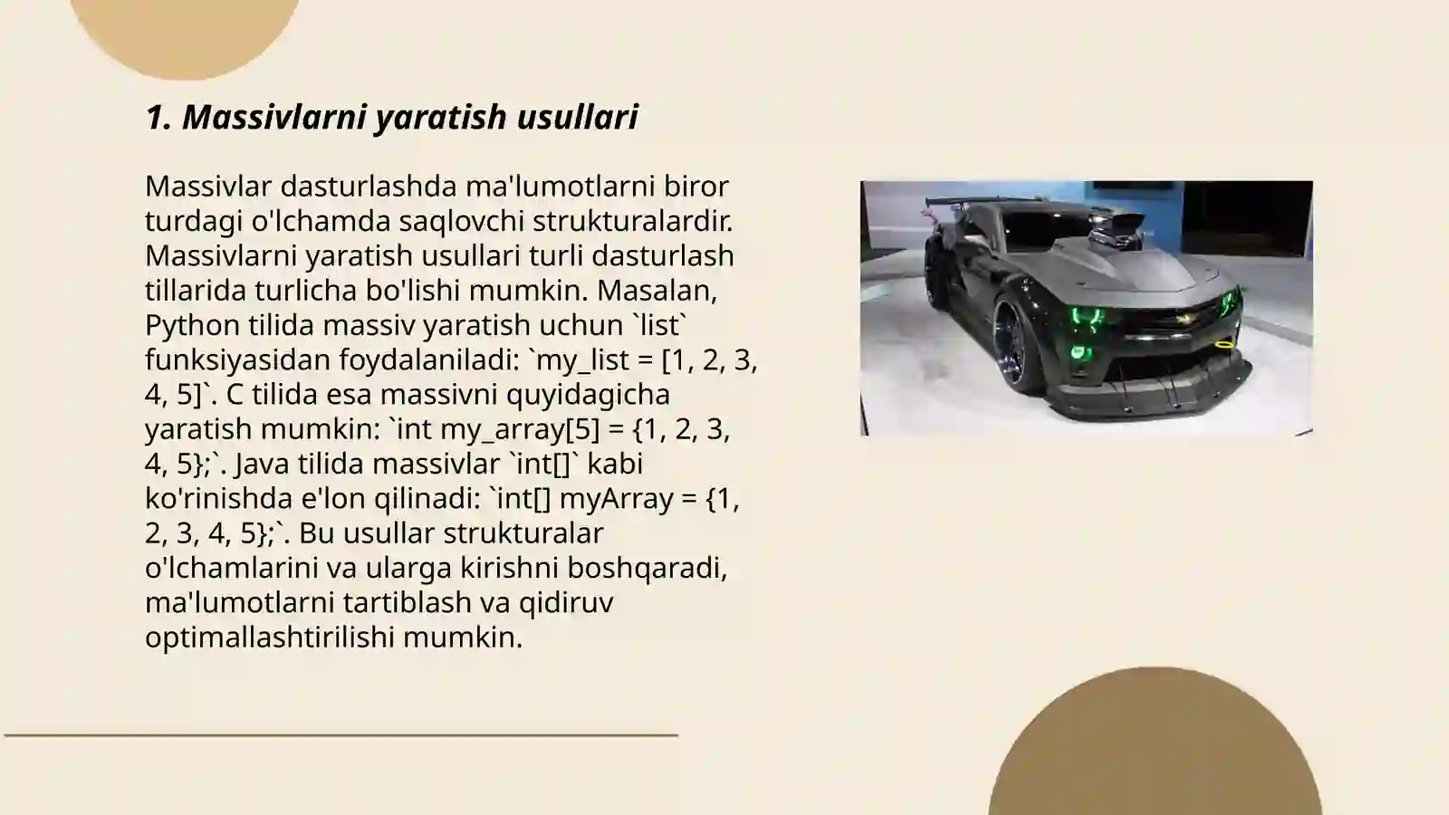 Massivlar haqida 3