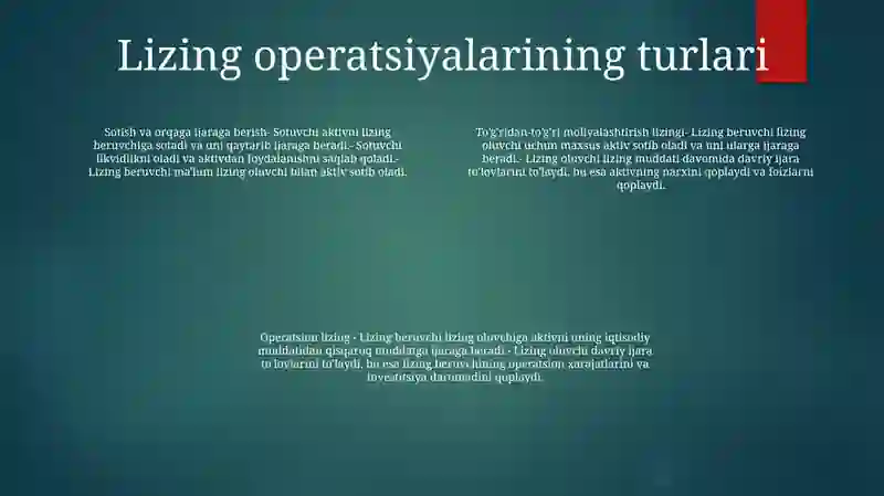Lizing Operatsiyalari Hisobi 3