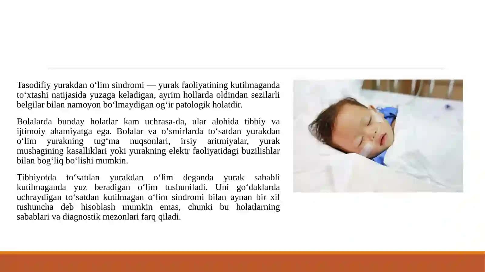 Tasodifiy yurakdan o‘lim sindromi bolalardagi o‘ziga xoslikini tahlil qilish. 3