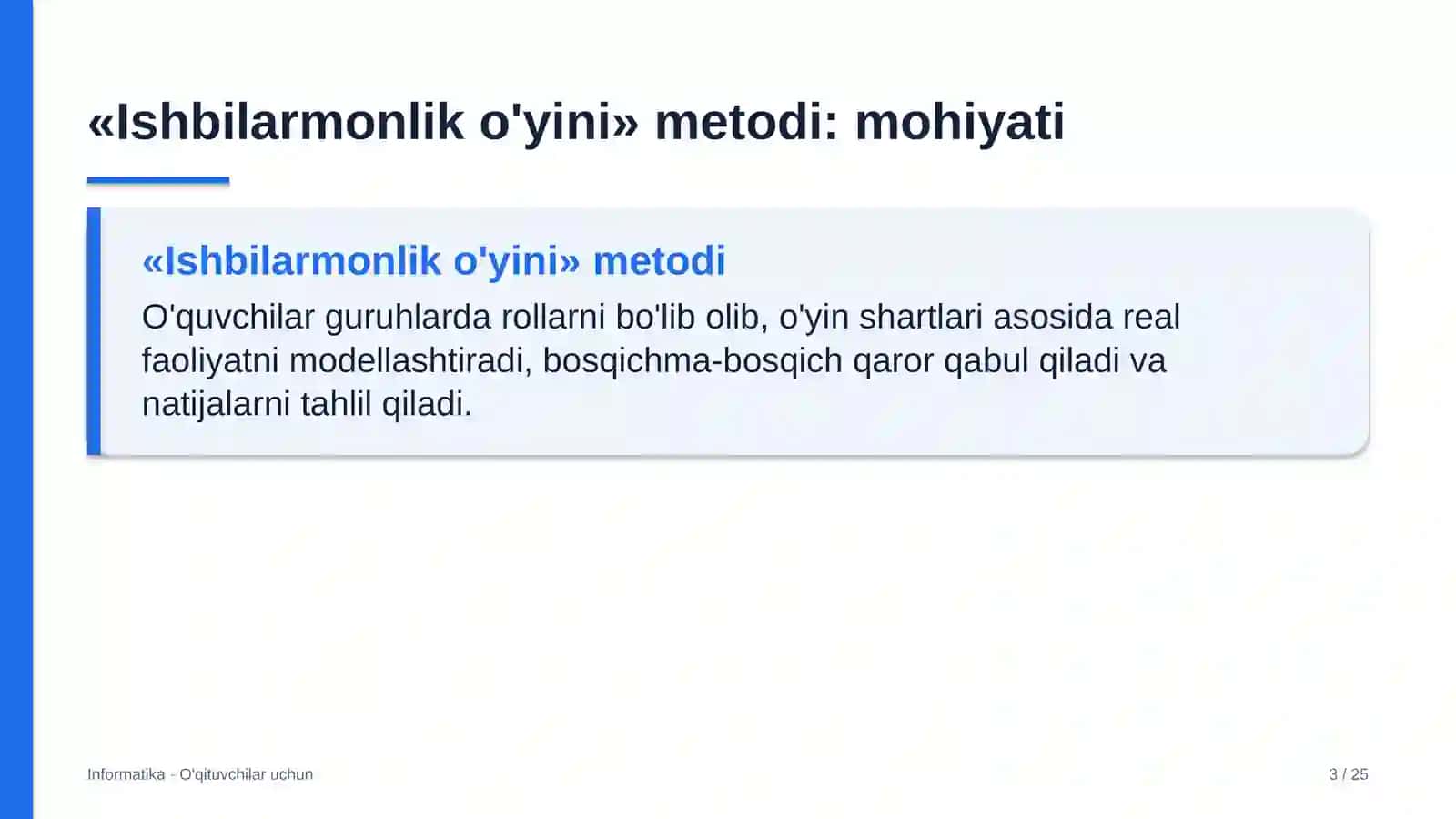 informatika darslarida ishbilarmonlik o'yini metodidan foydalanish 2245 3