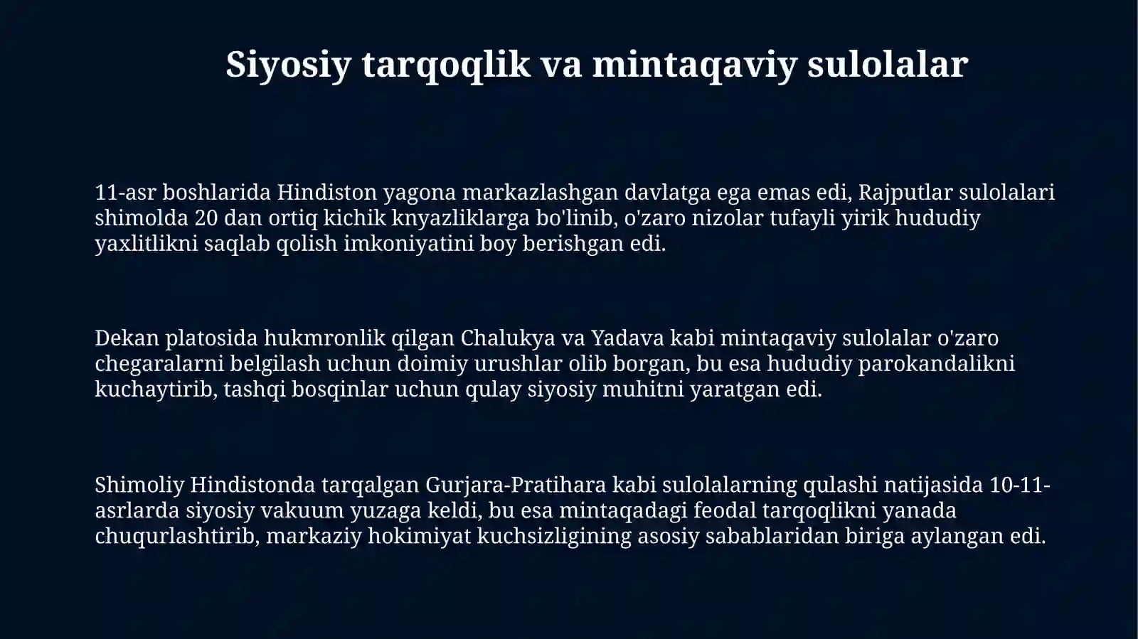 V-XI asrlarda Hindiston 3