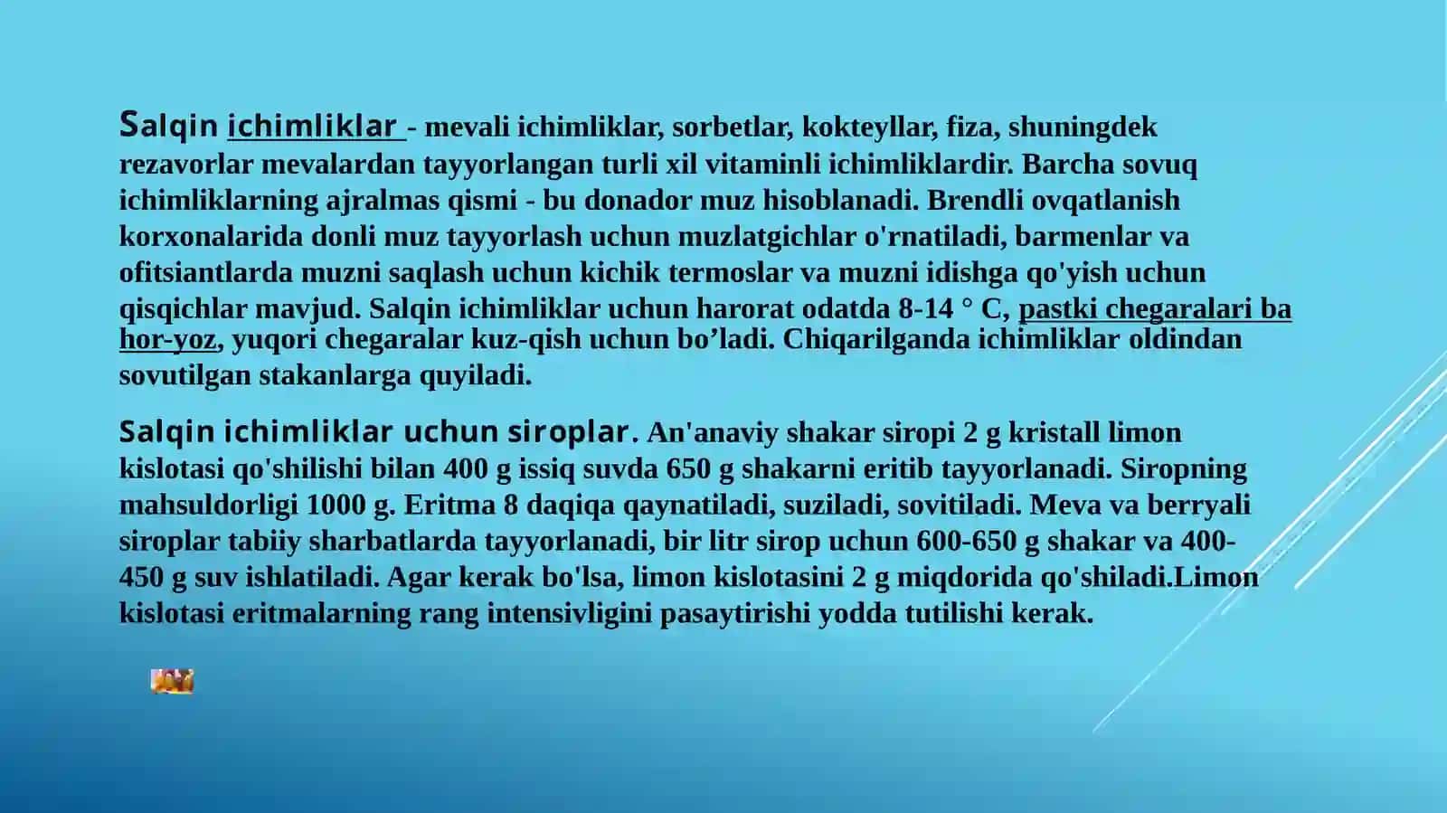 Salqin ichimliklar ishlab chiqarishda sanitariya gigiyena qoidalari 3