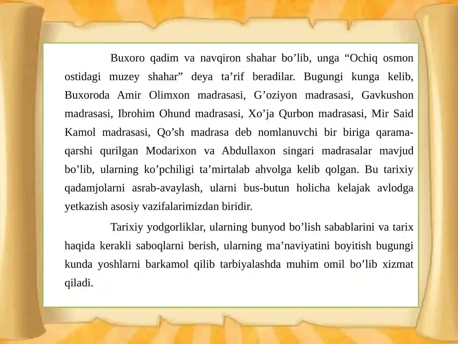 Modarixon madrasasini kompozitsion tasvirlash.pptx 3