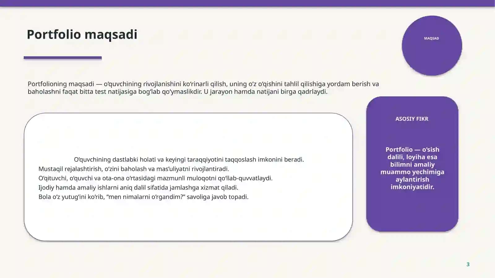 PORTFOLIO VA LOYIHA USULINI QO‘LLASH 3
