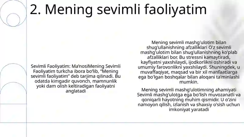 Mening Sevimli Faoliyatim 3